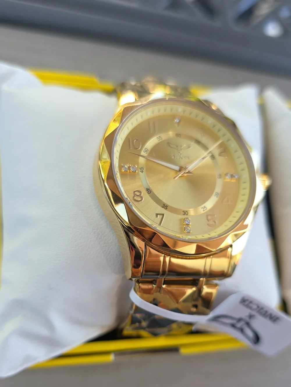 743. Pair Of Invicta Men's Gold and Silver/Aqua Watch Set